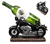 Atlantic Collectibles Vintage Black Chopper Motorcycle Bike Wine Holder Figurine 12.25