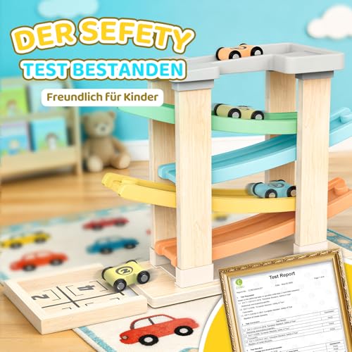 Toyzey Montessori Spielzeug ab 1 Jahr, Holzspielzeug Motorikspielzeug ab 1 2 Jahr Junge Kugelbahn Holz Kinderspielzeug ab 2 Jahre Geschenk Kinderspielzeug ab 1 2 Jahre Mädchen Junge Auto Spielzeug