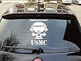 D1044 LARGE USMC SEMPER FI SKULL MARINE CORP Ak47 M16 M4 Decal Sticker for Car Truck SUV Van Window Wall Laptop Salt