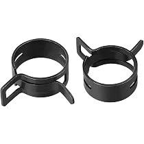 Uxcell 22mm Steel Spring Band Hose Clamps - 10Pcs, Fits 23-24.5mm OD Hose, Black Manganese Steel