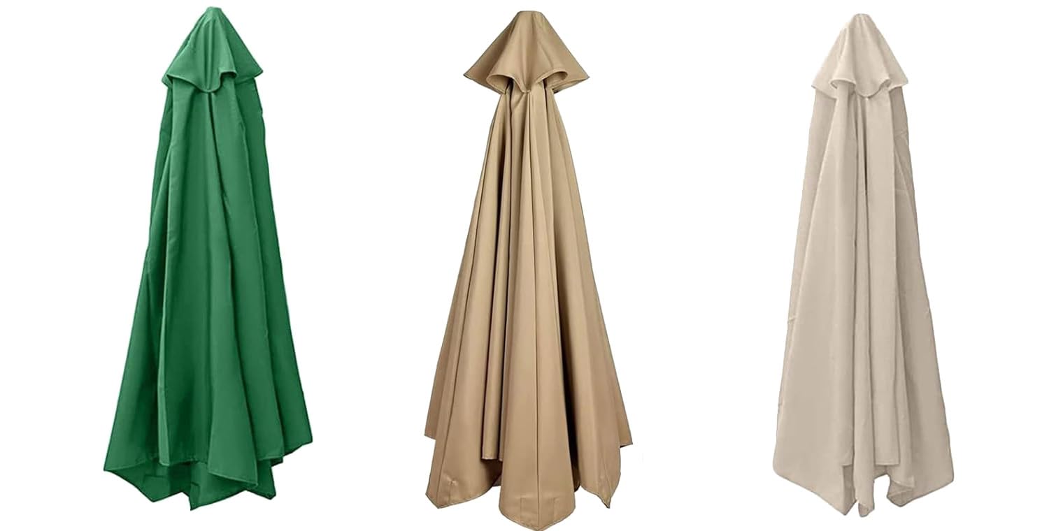 DSXH Replacement Parasol Canopy, Replacement Parasol Fabric Cover For Garden Umbrella,3 Colors To Choose From (Green, 3M/8ribs)