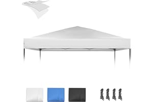 GOTRUTH 10×10 Canopy Replacement Top, Pop Up Canopy Replacement Tent Cover for Straight Leg Frame, Waterproof Canopy Top Cover for Garden Patio Camping (Top Only)(Silver White)