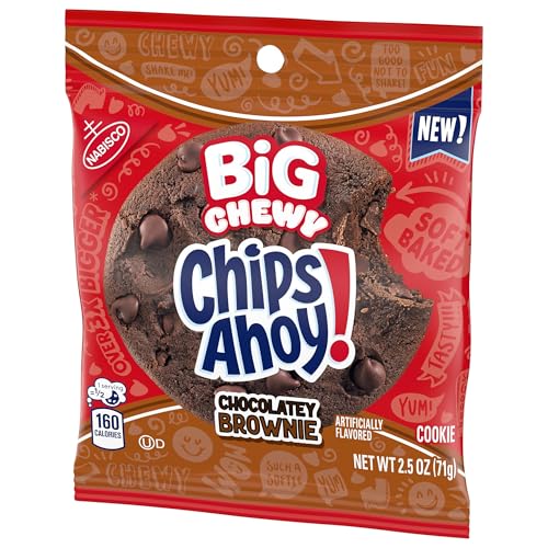 CHIPS AHOY! BIG CHEWY CHOCOLATE CHIP COOKIES, CHOCOLATEY BROWNIE, 2.5 OZ (1 COOKIE PER PACK)