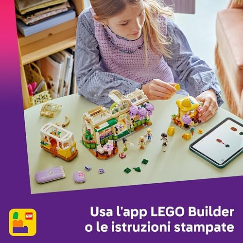 Friends Caffè delle Piante e Negozio di Fiori - Giocattolo con 4 Mini Bamboline, Gatto Domestico, Tram, Accessori da Cucina come Pasticcini, Tazze e Teiera - Regalo per Bambine da 9 Anni - 42671