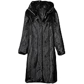 Tinhulf Women's Faux Fur Winter Warm Coat Jacket Down Outerwear Fur Overcoat Long Sleeve Sweater