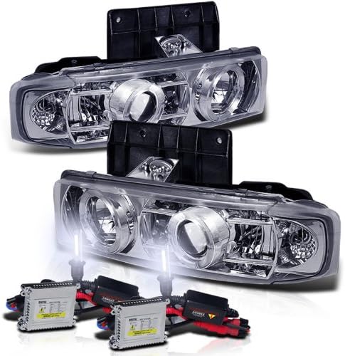 6000K Slim Xenon HID Kit+95-05 Chevy Astro Van/Safari Halo Projector Head Lights