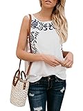 Faisean Womens Floral Print Bohemian Sleeveless Tank Tops Girls Casual Shirts