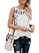 Faisean Womens Floral Print Bohemian Sleeveless Tank Tops Girls Casual Shirts White