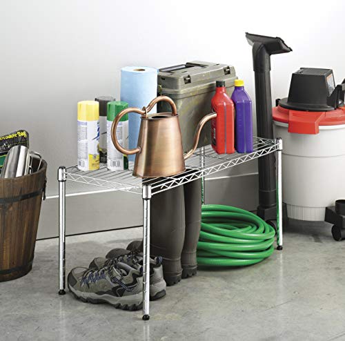 Whitmor Supreme Wide Stacking Shelf - Heavy Duty - Adjustable - Chrome (Renewed) - //coolthings.us