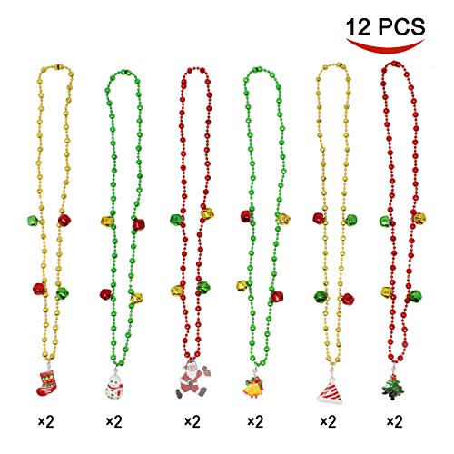 Set of 12 christmas jingle bells necklaces for christma…