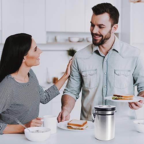 Primica Stainless Steel Coffee Canister - Premium Coffee Container Airtight Storage with Scoop for Easy Portioning - Thumbnail 2
