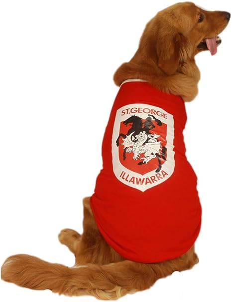 Amazon Co Jp Jiejie ビッグ犬服夏の薄いセクションの中型大型犬ソリッドカラーのベスト薄片 ファッション Color Red Size 5xl ホーム キッチン