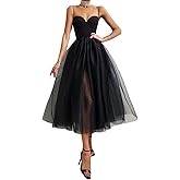 DNHPSMYI Party Dress Women's Spaghetti Strap Mesh Long Dress Sleeveless High Waist Dresses Cocktail Wedding Club