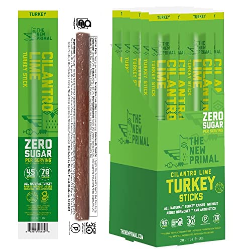 The New Primal All Natural Turkey Sticks, Lightly Peppered, Keto