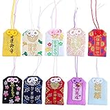 IMIKEYA 10pcs Japanese Shrine Omamori Sachet Lucky