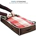 ZOBER Under Bed Storage - Pack of 2 Under Bed Storage Containers for Clothes, Blankets, Winter Clothing, & Shoes - Under The Bed Storage with Handles, Dual Zippers, & Clear Top (Java)