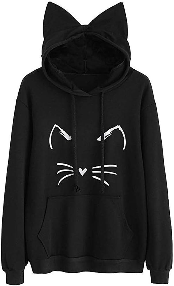 Sweatshirt,Toimoth Womens Cat Ear Solid Long Sleeve Hoodie Sweatshirt Hooded Pullover Tops Blouse