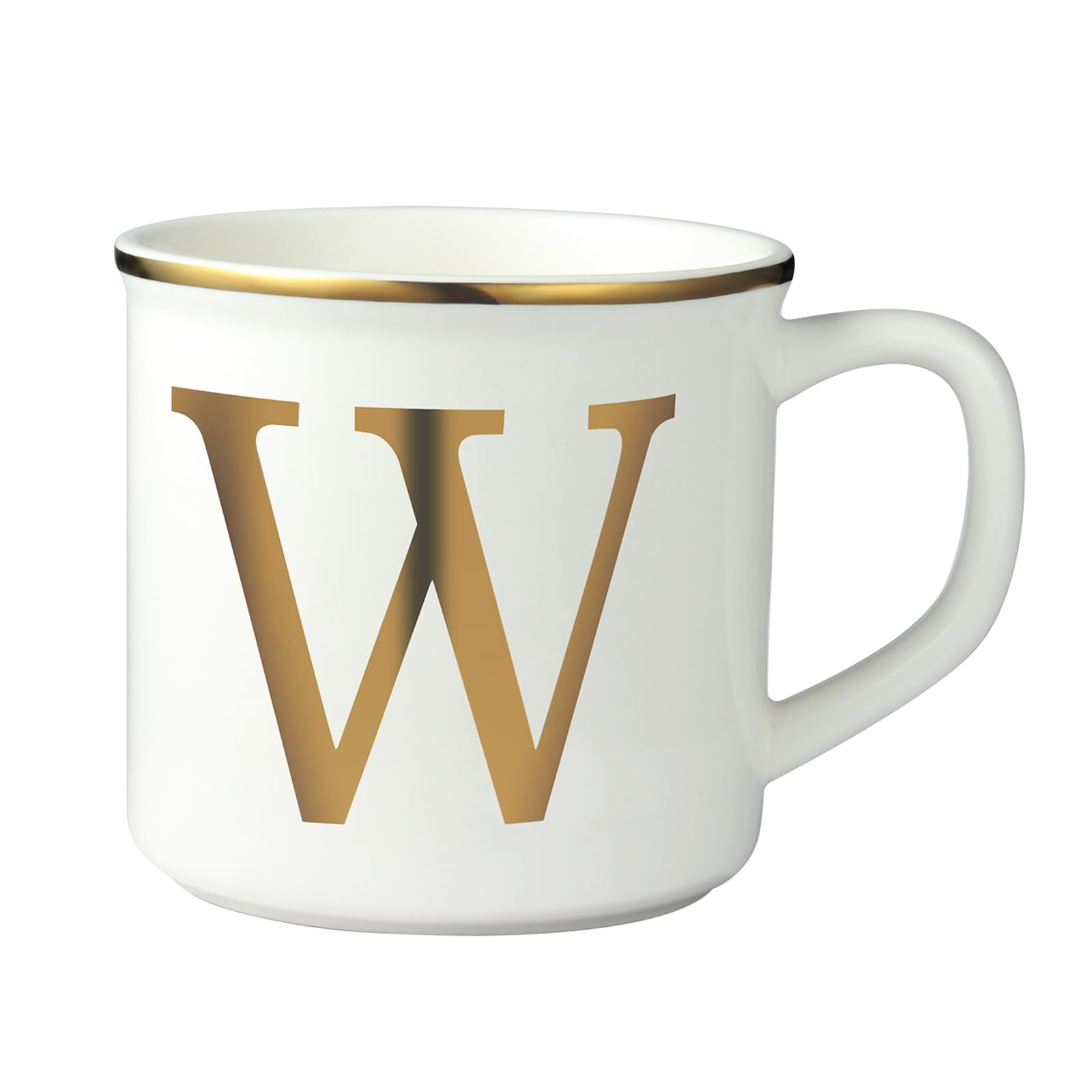 Miicol Ceramic Coffee Mug 16 oz, Monogram Coffee Cup, Golden Initial Tea Mug, Personalized Tea Cup, Unique Gift, Large Mug for Home, Office, Letter W