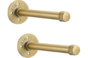 DABILONGC Industrial Pipe Clothes Rack (Gold, 8 in)