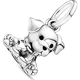 ZURWTCH Labrador Puppy Dog Dangle Charm Fit Women Bracelet Necklaces Fashion Gifts 925 Sterling Silver DIY Jewelry