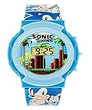Sonic the Hedgehog Watch Boys LCD Watch with Adjustable Wristband Printed with Sonic Logos and Themed Motifs!