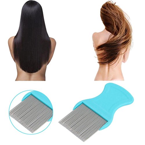 Fabal Hair Lice Comb Brushes Terminator Fine Egg Dust Nit Free Removal Stainless Steel (B)