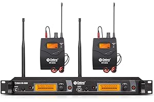 D Debra PRO UHF IEM ER-2040 Dual Channel Wireless in Ear Monitor System with Earphone, for Stage, Recording, Studio, Band Rehearsal, Live Performance (with 2 Receivers)
