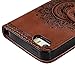 iPhone SE,iPhone 5 5S Wallet Case MOLLYCOOCLE Embossed Flower Wallet with Stand Premium PU Leather Skin Cover Magnetic Flip Folio TPU Bumper for iPhone SE 5 5S & Bling Butterfly Dust Plug,Brown