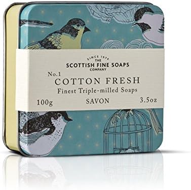 Scottish Fine Soaps Vintage Cotton Fresh Soap Tin 100g