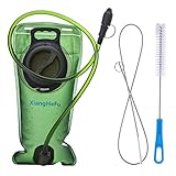 Water Hydration Bladder Pack & Cleaning Kit,2 Liters,Tasteless,Wide-Opening,Leakproof Water Reservoir by XiangHeFu for Hiking Camping Backpack Bicycling