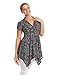 Made by Johnny MBJ Womens Print Short Sleeve Empire Line Side Panel Tunic XXL GREEN_PINK