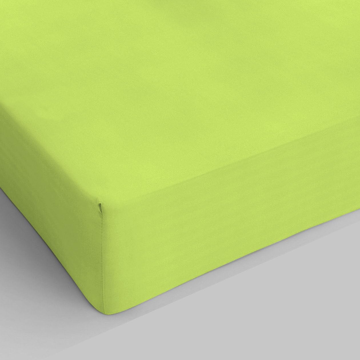 Sogni e Capricci Max Color Fitted Sheet with 25cm Corner, Acid Green, french size small double โ image 1