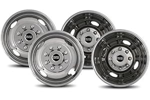 Pacific Dualies 43-1608 Polished 17 Inch 8 Lug Stainless Steel Wheel Simulator Kit for 2005-2025 Ford F350 Truck