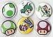 Mario Brothers - Buttons Set - 6 Piece 1" inch Pin Back - Video Game Yoshi
