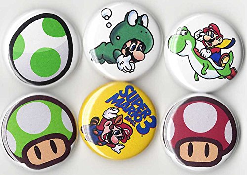Mario Brothers - Buttons Set - 6 Piece 1