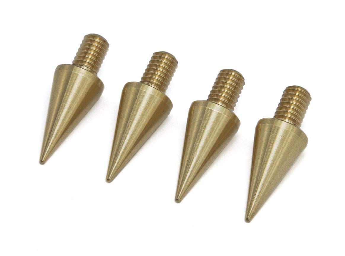 PrecisionGeek Brass Speaker Spikes M4 x 7mm | 8mm Cone Diameter | Audio Isolation Spikes for HiFi Speakers, Cabinets & Soundbars | Set of 4 |