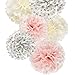 Ella Mint 20PCS Tissue Decoration Kit | Pretty Party Supplies: Pom Flowers, Garland & Tassels | Pastel Pink, Cream & Gold Polka Dot | Perfect poms for baby shower or girls first birthday!