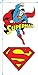 Superman Classic Logo Heather T Shirt and Exclusive Stickers