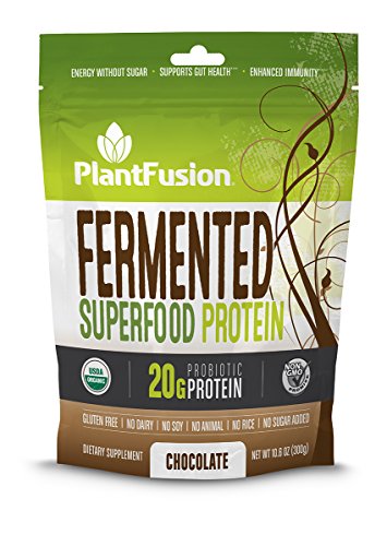 PlantFusion Fermented Superfood Protein Powder, USDA Organic, Gluten Free, Vegan, Non-GMO, Packaging May Vary, Chocolate, 300g