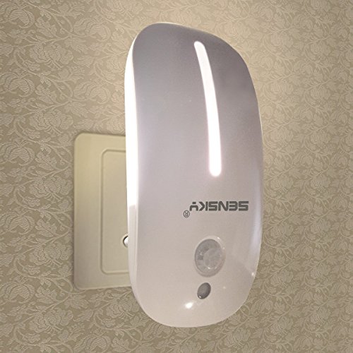 Sensky Motion Activated Night Light Plug in Motion Sensor LED Lights Dusk to Dawn Sensor Night Light Warm White Nightlight for Bathroom, Hallway, Bedroom, Kitchen, Stairway