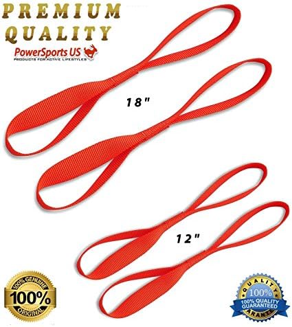 GENUINE PowerSportsUS - Soft Loop Tie Down Straps, 4-Pack: Custom safety neon orange SOFTIE™-18" tie downs.
