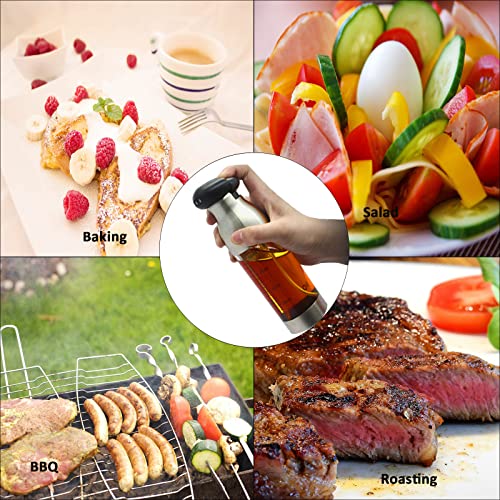 Tyankra Oil Sprayer for Cooking, 2 IN 1 Olive Oil Mist Spray Bottle, Portable Oil Mister with Basting Brush,Bottle Brush for Baking, BBQ, Salad, Air Fryer, Roasting