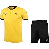 KELME Pro Soccer Referee Jersey Uniform Short Sleeve - Includes Ref Shirt and Shorts