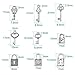 KISSITTY 50pcs Antique Silver 10 Styles Vintage Skeleton Small Key & Lock Charms Collection 10-21.5x6.5-10mm for DIY Jewelry Craft Making