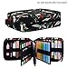 202 Colored Pencils Pencil Case / 136 Color Gel pens Pen Bag/Marker Organizer - Universal Artist use Supply Zippered Large Capacity Slot Super Big Professional Storage qianshan Leaf