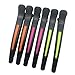 MOKALE 6 Pcs Silicone Band Maximum Gripping Duckbill Hair Clips Clamps Hairdressing Salon Croc Hair Grip Alligator Crocodile DIY Accessories Hairpins Non-slip Chic Styling Claw Hair Barrettes (Black)