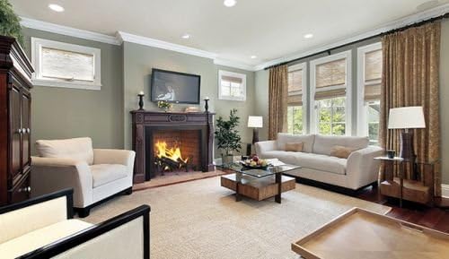 50" Paneled Wood Burning Fireplace w/White Herringbone Panels