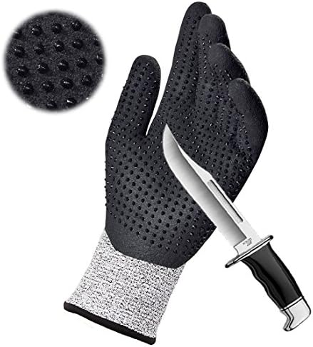 Hanhelp Coated Cut Resistant Gloves, Excellent Grip Improved Dexterity Level 5 Cut Protection Safety Gloves, Gardening Automotive Construction Multipurpose Work X-Large(1 Pack)