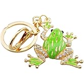 JTTBIGV Cute Animal BlingBling Crystals Keychain Animal Charm Keyring Car Bag Wallet Purse Handbags Cars Key Pendant Decor (Green Frog)