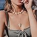 Fesciory Puka Shell Necklace for Women, Natural Seashell Choker Boho Hawaiian Cowrie Jewelry for Girls